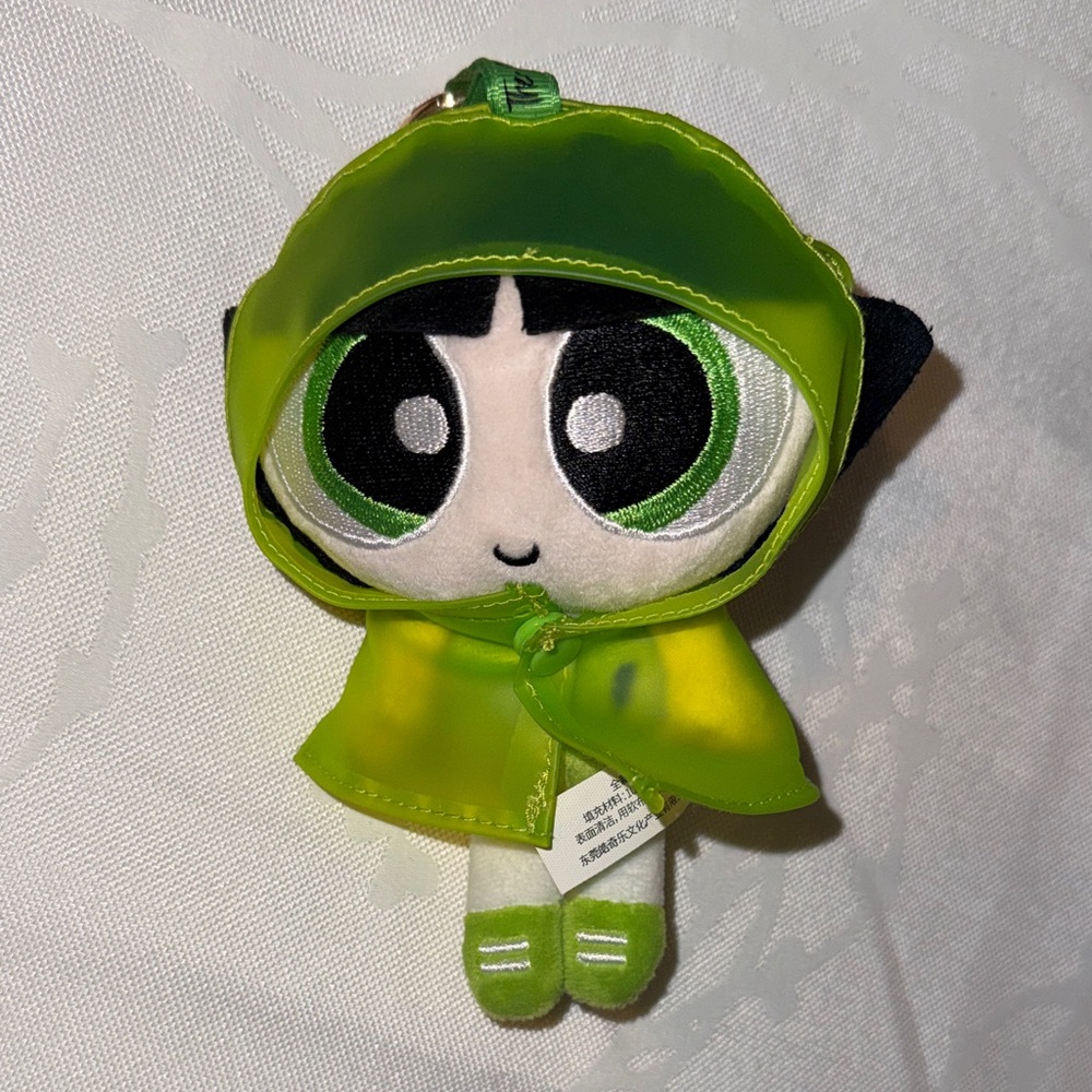 The Powerpuff Girls Buttercup Plush Keychain - Green Raincoat Cartoon Network